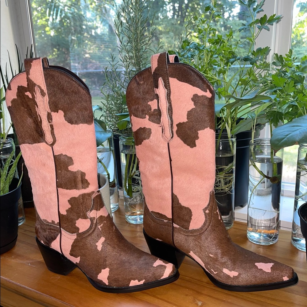 Jeffrey Campbell Dagget Boot Pink Brown Cowboy 7.5